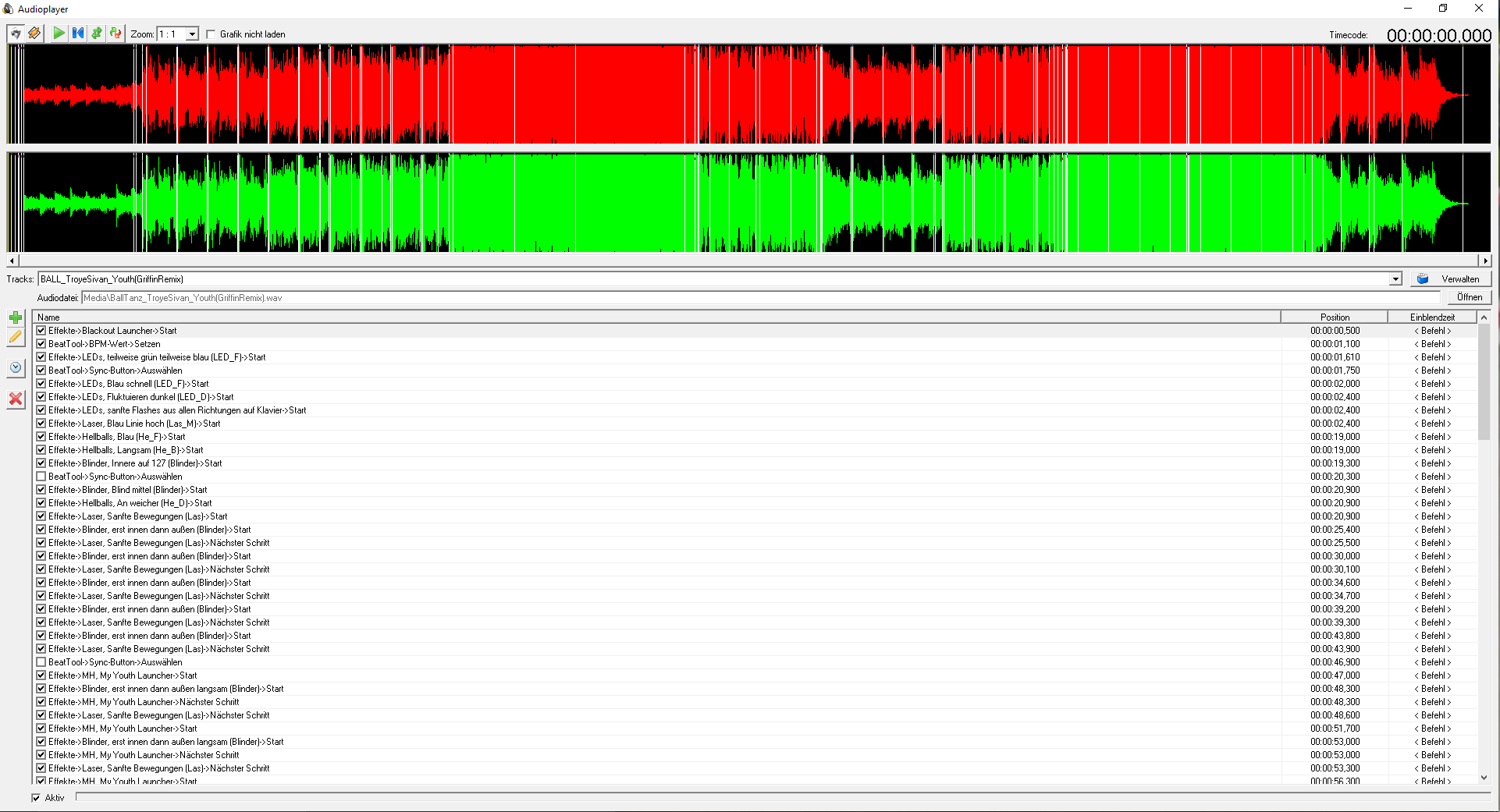 Screenshot des Audioplayers