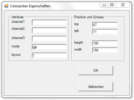 Abbildung 20:Eigenschaften des Colorpickers