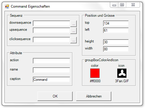 Abbildung 13:Eigenschaften des Commands
