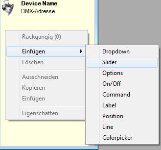 Abbildung 5:Popup-Menü mit verschiedenen Optionen