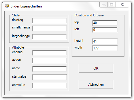 Abbildung 12:Eigenschaften des Sliders