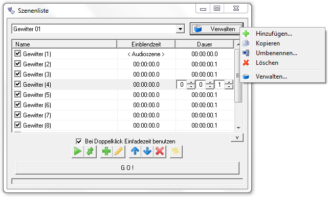 Abbildung 10.2:Die Szenenliste