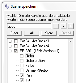 Abbildung 9.3:Die Suche im Dialog Szene speichern