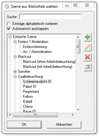 Abbildung 9.9:Die Szenenbibliothek