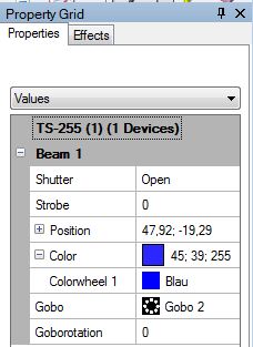 Abbildung 2:Ansicht des Property Grid Panels