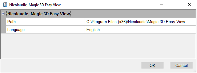 Abbildung 11:Erweiterte Einstellungen des Ausgabeplugins für Magic 3D Easy View.