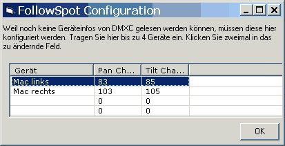FollowSpot Konfiguration