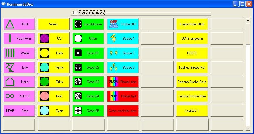 Screenshot der Kommandobox