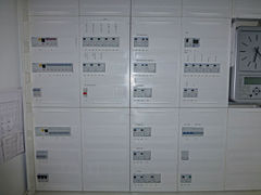 Innenansicht des Sicherungskastens der evangelischen Kirche Niederkaufungen