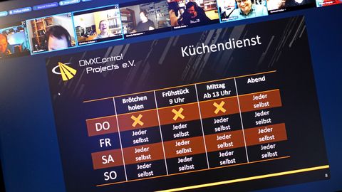 Planung des Küchendienst für das Treffenwochenende