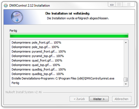 Abbildung 3.13:Abschluss der Installation