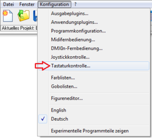 Abbildung 1:Öffen des Konfigurationsfensters
