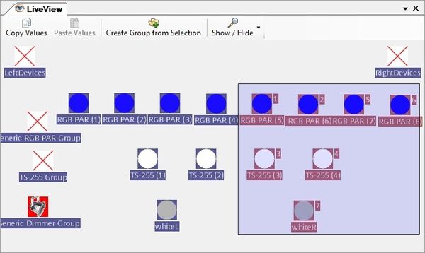 Abbildung 2:Auswahl mehrer Geräte durch den Selektionsrahmen