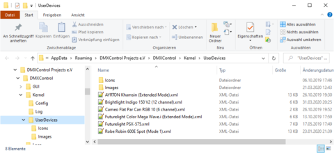 Abbildung 3:Eigene DDFs im Verzeichnis UserDevices.