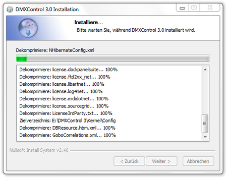 Abbildung 8:Installationsfortschritt