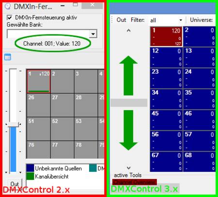 Abbildung 6:Verbindung überprüfen DMXControl3 -> DMXControl 2